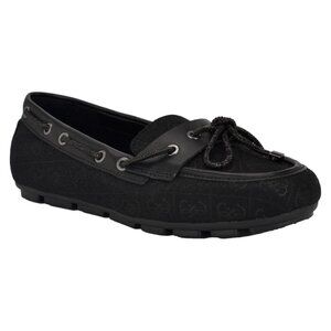 Guess Women's Lavonta Rhinestone Lace Tailored Boat Shoes - Black Logo